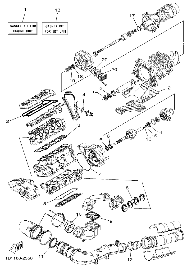 Yamaha FX10 REPAIR KIT 1 parts diagram
